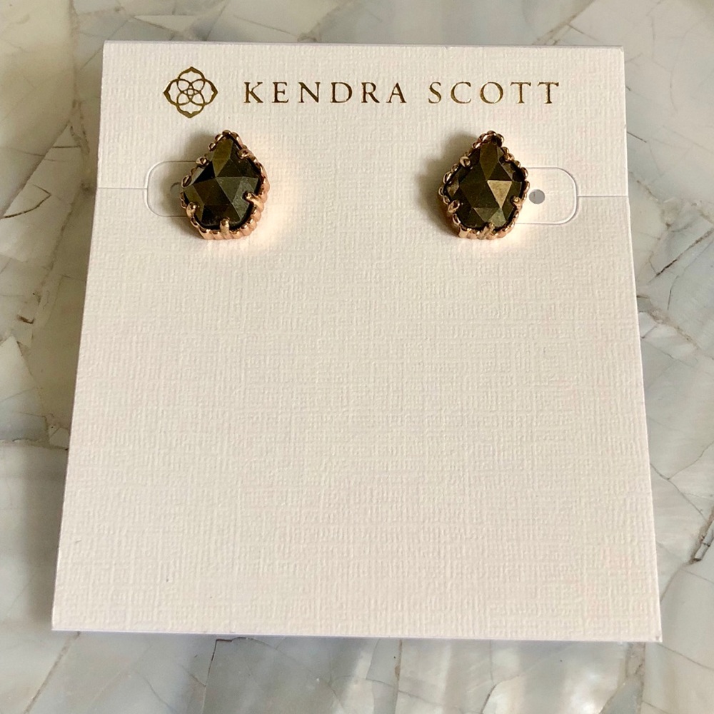 Kendra Scott Tessa Earrings Rose Gold and Pyrite